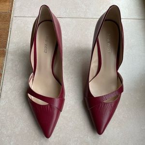 Nine West red leather pumps size 7.5